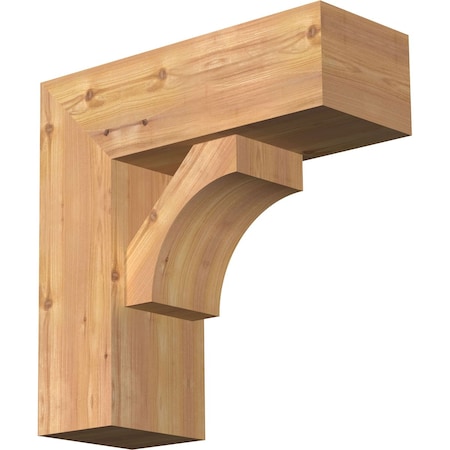 Ekena Millwork Westlake Block Smooth Bracket w/ Offset Brace, Western Red Cedar, 7 1/2"W x 20"D x 20"H BKT0806X20X20WTL05SWR